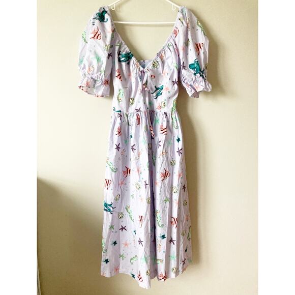 NWT HILL HOUSE HOME The Ophelia Dress in Sea Creatures Print M - Picture 4 of 10